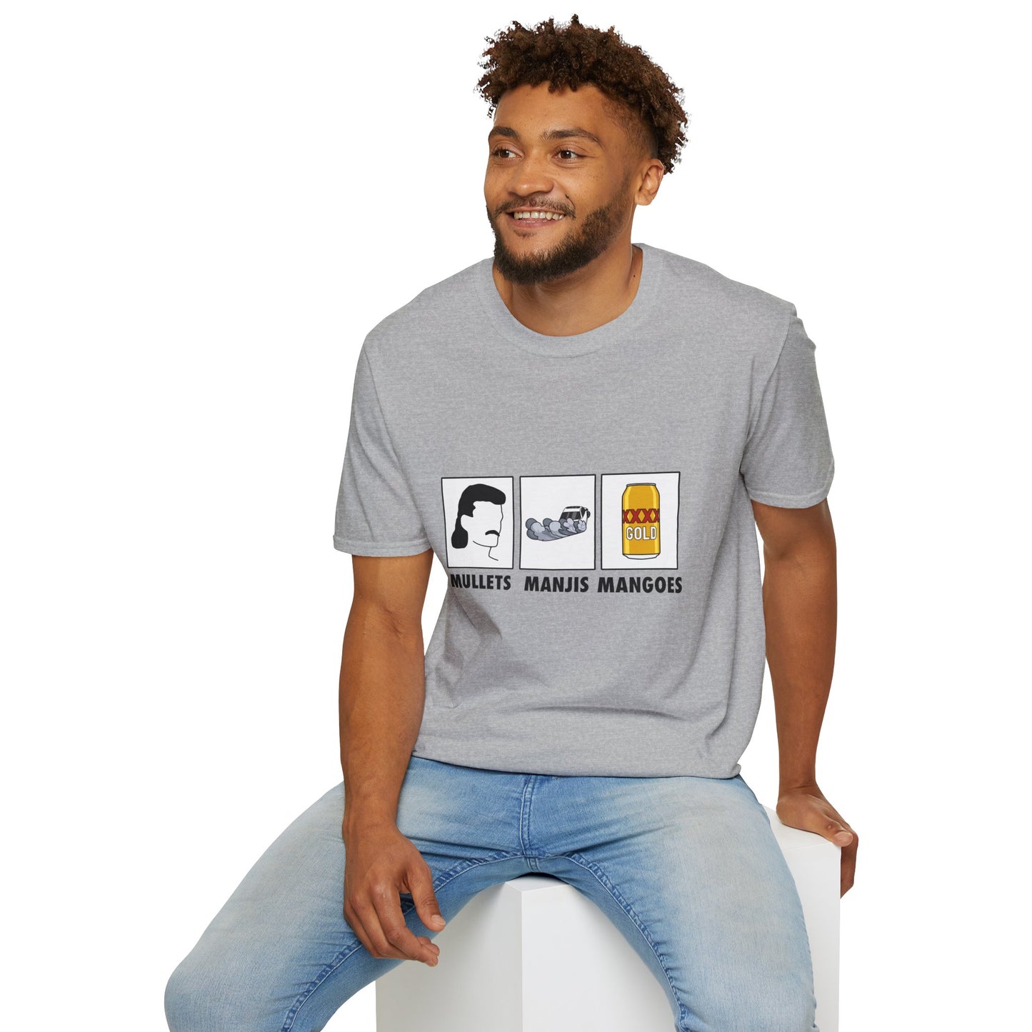 Mullets Manjis Mangoes tee