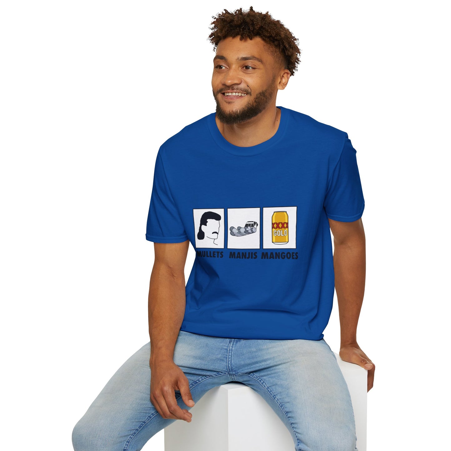 Mullets Manjis Mangoes tee