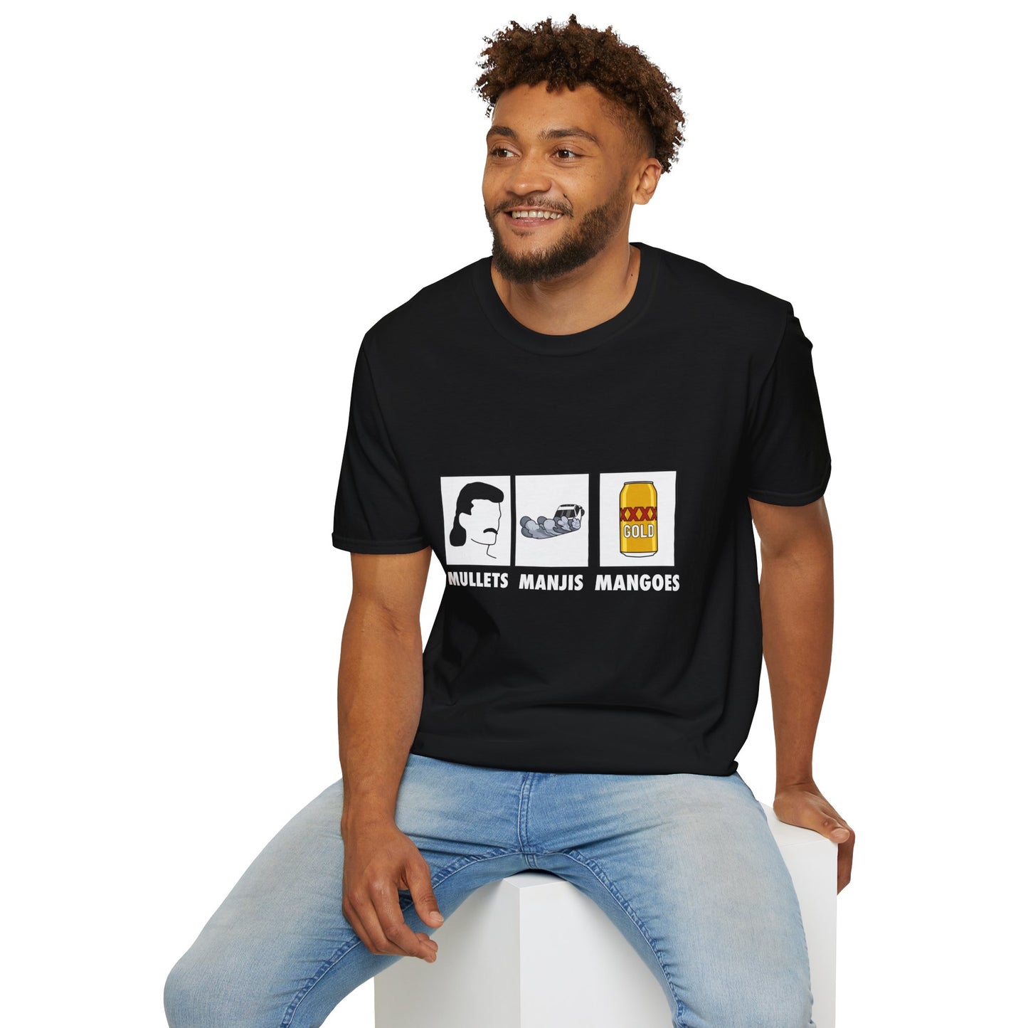 Mullets Manjis Mangoes tee