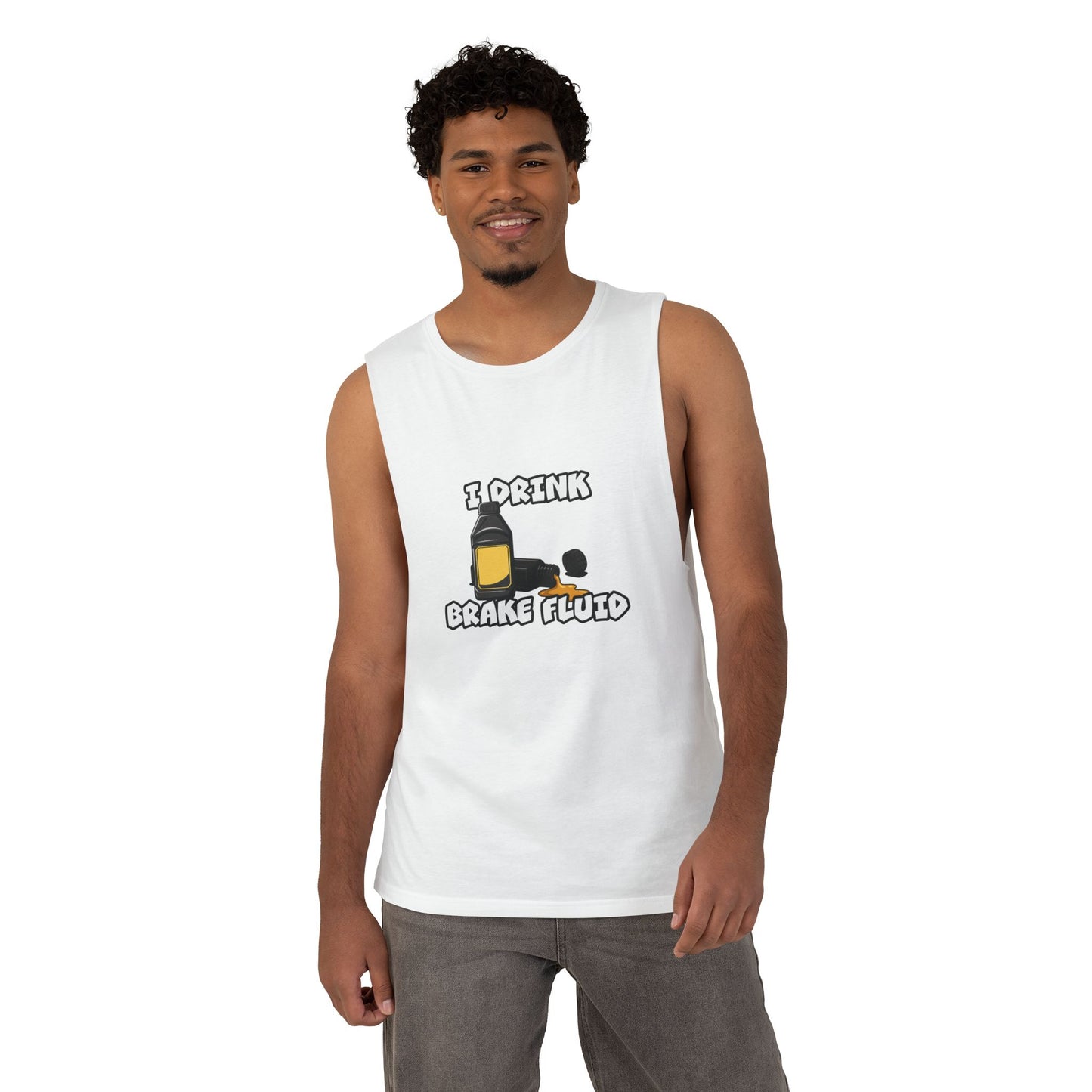 I Drink Brake Fluid Tank Top — Funny Car Mechanic Muscle Tee