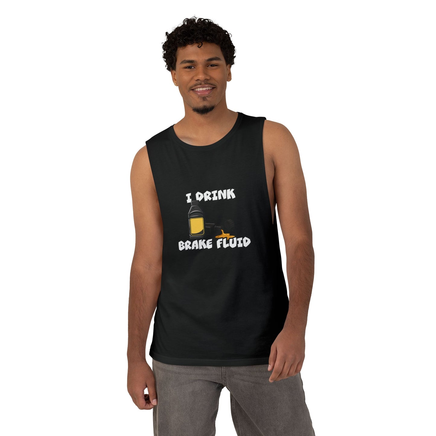 I Drink Brake Fluid Tank Top — Funny Car Mechanic Muscle Tee